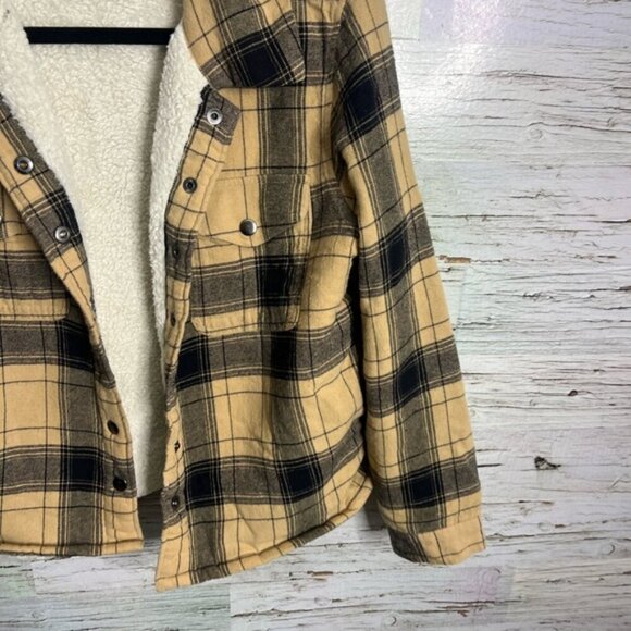 Lucky Brand Plaid Sherpa-Lined Shirt Jacket -small - Picture 2 of 7